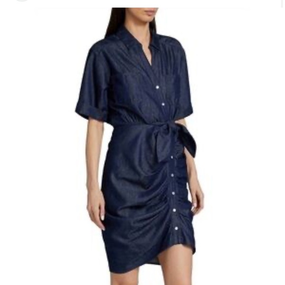 Veronica Beard Dresses & Skirts - Veronica Beard Hensley Chambray Tie-Waist Shirtdress Size 2